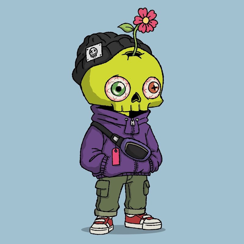 Bono in a purple hoodie with a flower